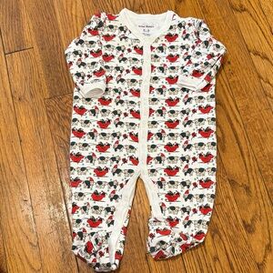 Roller Rabbit 100% cotton baby footie Christmas elephant holiday 3-6